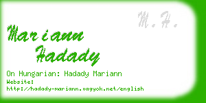 mariann hadady business card